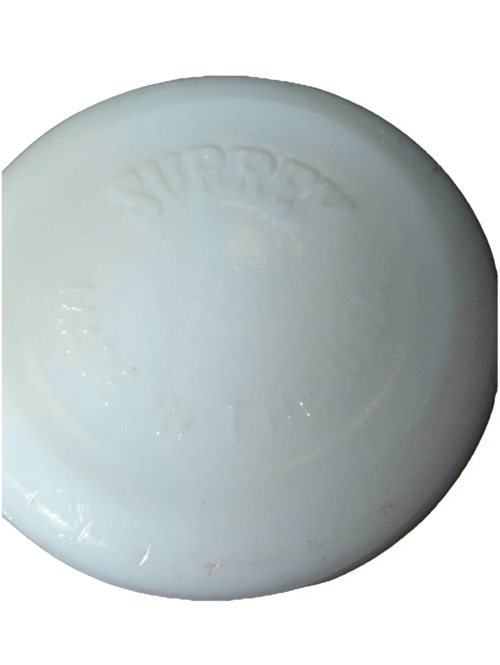 Vintage Shaving Mug Cup Rolls Royce 1907 Surrey White Milk Glass Mens Grooming